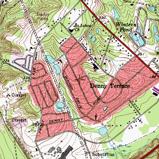 Topographic Map of Denny Terrace, SC