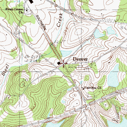 Topographic Map of Denver, SC