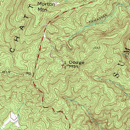 Topographic Map of Dodge Mountain, SC