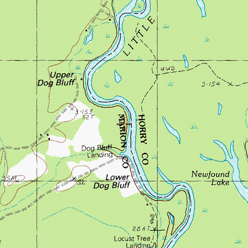 Topographic Map of Dog Bluff Landing, SC