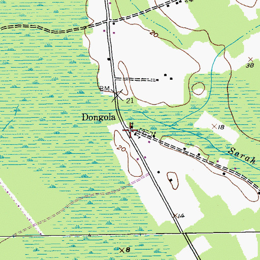 Topographic Map of Dongola, SC
