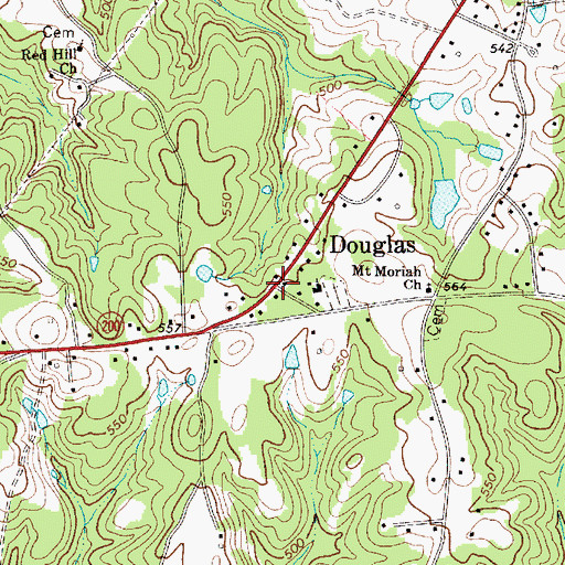 Topographic Map of Douglas, SC