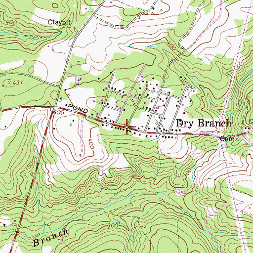 Topographic Map of Dry Branch, SC