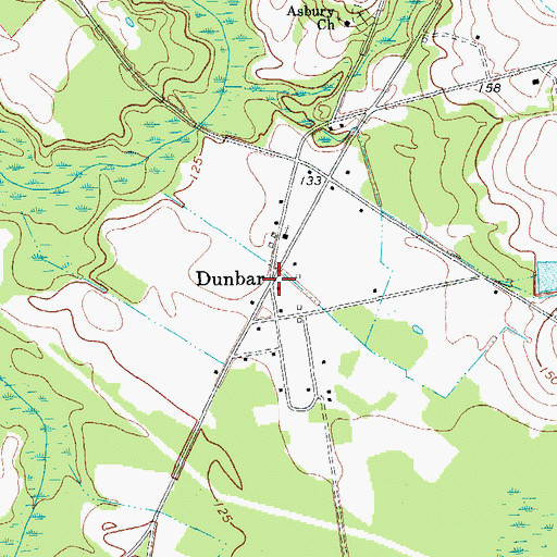 Topographic Map of Dunbar, SC