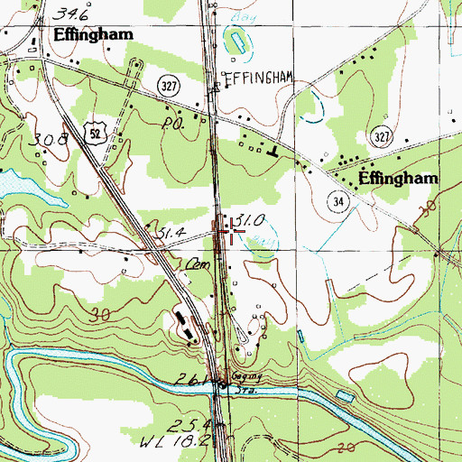 Topographic Map of Effingham, SC