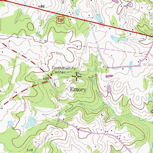 Topographic Map of Emory, SC
