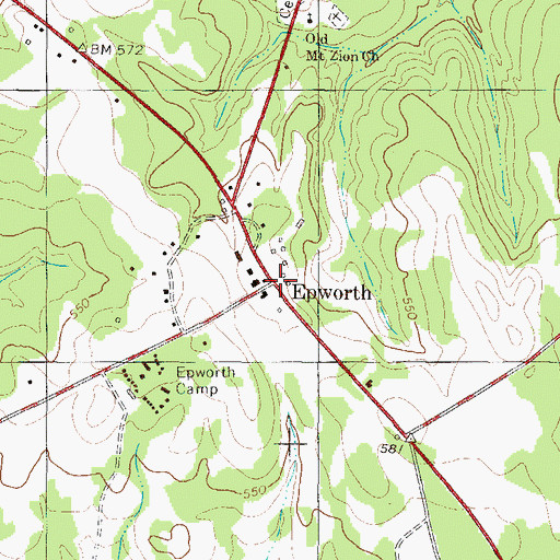 Topographic Map of Epworth, SC