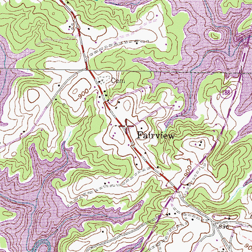 Topographic Map of Fairview, SC