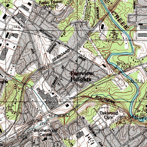 Topographic Map of Fairview Heights, SC