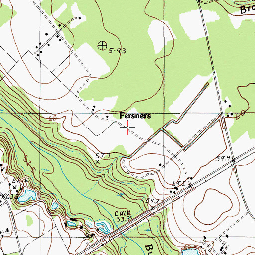 Topographic Map of Fersners, SC