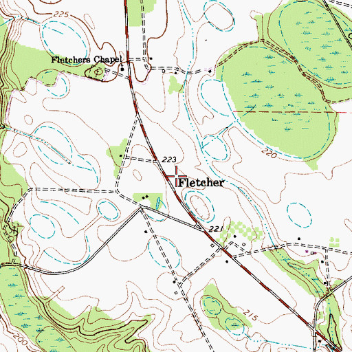 Topographic Map of Fletcher, SC