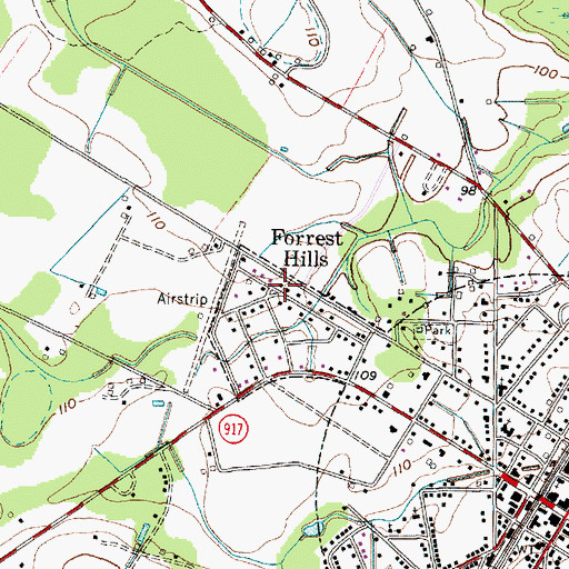 Topographic Map of Forrest Hills, SC
