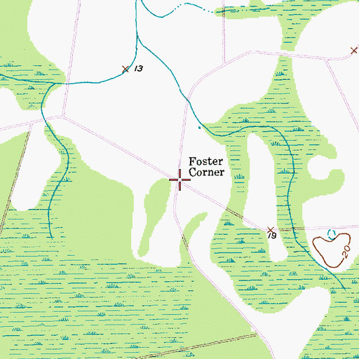 Topographic Map of Foster Corner, SC