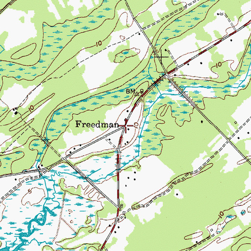 Topographic Map of Freedman, SC