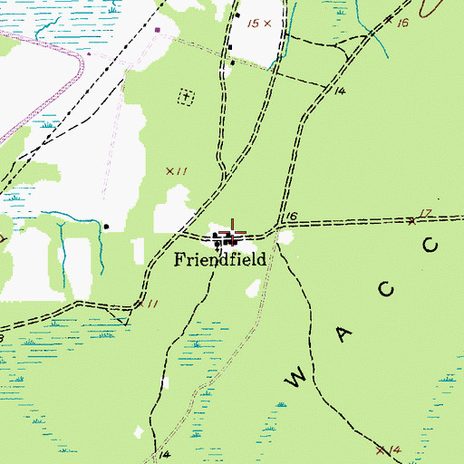 Topographic Map of Friendfield, SC