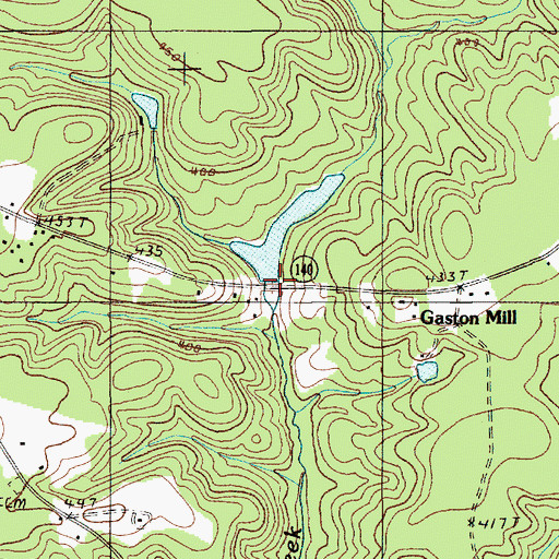 Topographic Map of Gaston Mill, SC