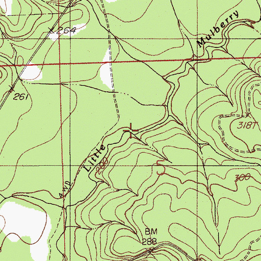 Topographic Map of Motley Branch, AL