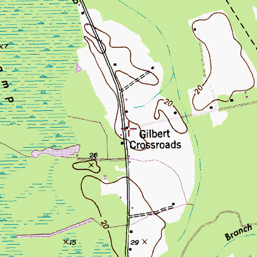 Topographic Map of Gilbert Crossroads, SC
