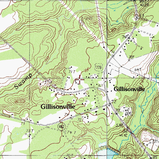 Topographic Map of Gillisonville, SC