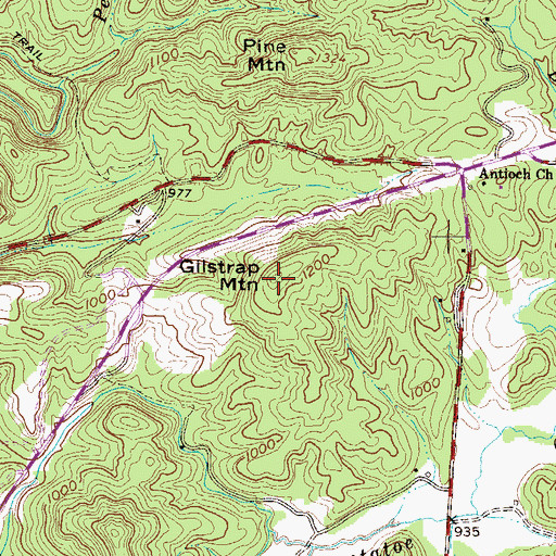 Topographic Map of Gilstrap Mountain, SC
