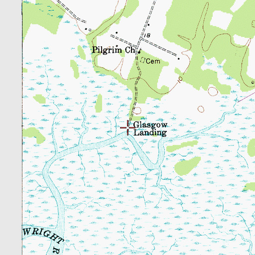 Topographic Map of Glasgow Landing, SC