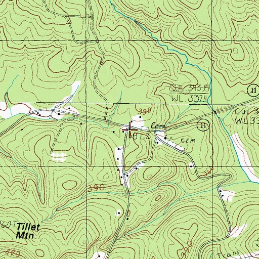 Topographic Map of Glassy, SC