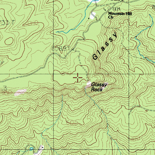 Topographic Map of Glassy Mountain, SC
