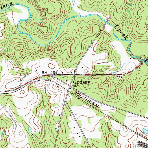 Topographic Map of Godsey, SC