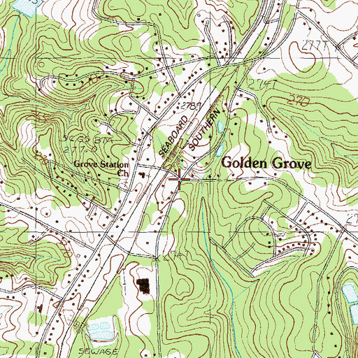 Topographic Map of Golden Grove, SC
