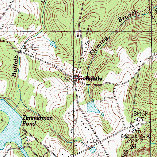 Topographic Map of Golightly, SC