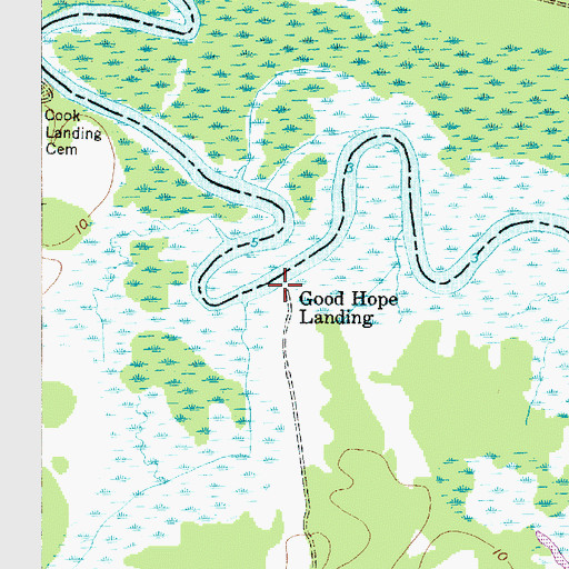 Topographic Map of Good Hope Landing, SC