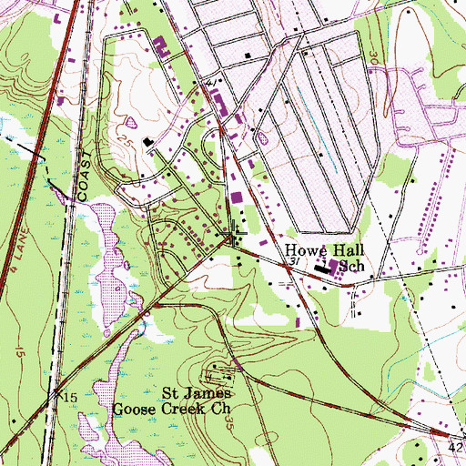 Topographic Map of Goose Creek, SC