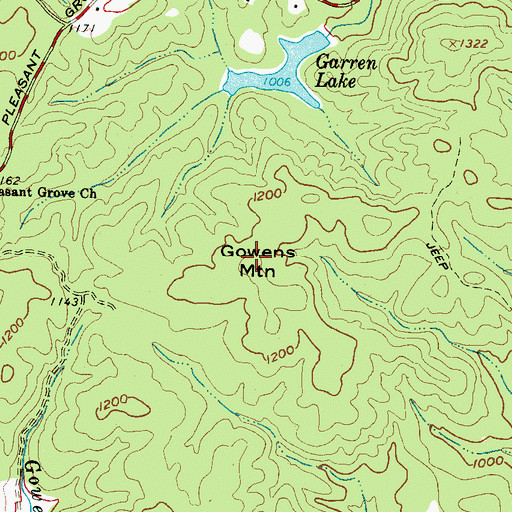 Topographic Map of Gowens Mountain, SC
