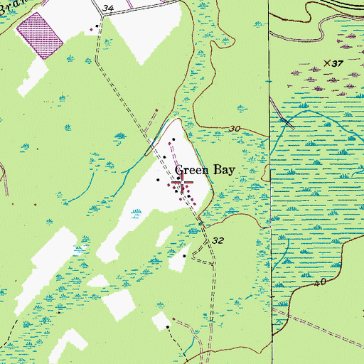 Topographic Map of Green Bay, SC