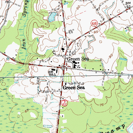 Topographic Map of Green Sea, SC