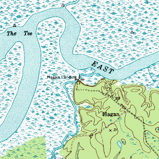 Topographic Map of Hagan Landing, SC