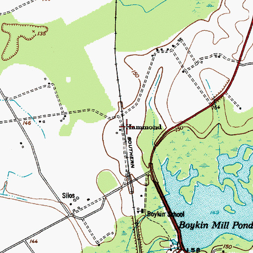 Topographic Map of Hammond, SC