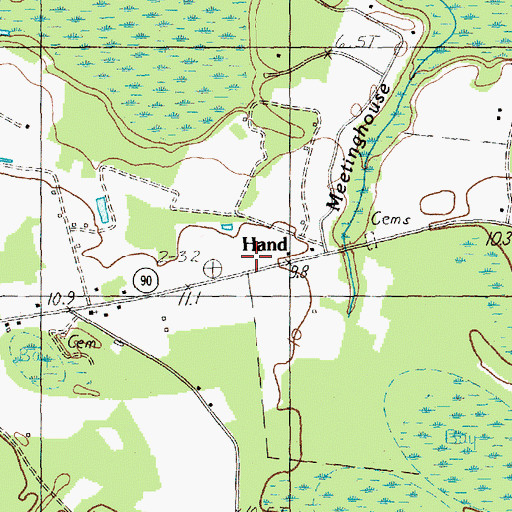 Topographic Map of Hand, SC