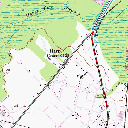 Topographic Map of Harper Crossroads, SC