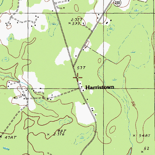 Topographic Map of Harristown, SC