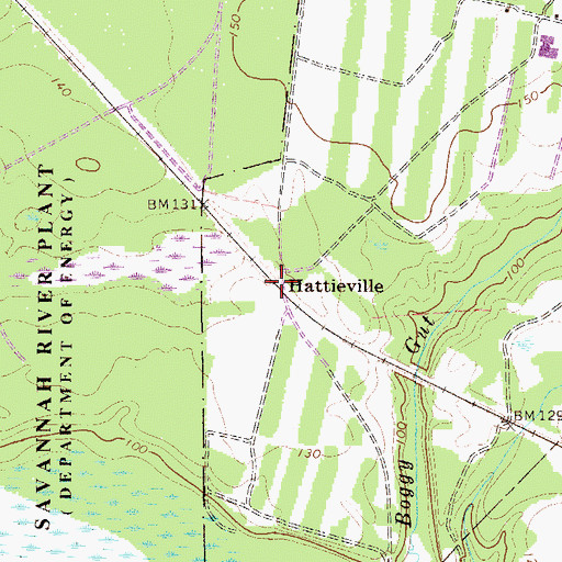 Topographic Map of Hattieville, SC
