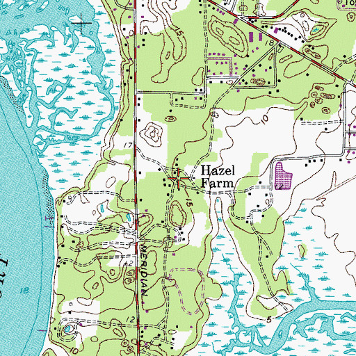 Topographic Map of Hazel Farm, SC