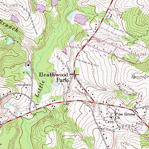 Topographic Map of Heathwood Park, SC