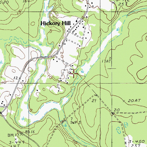 Topographic Map of Hickory Hill, SC