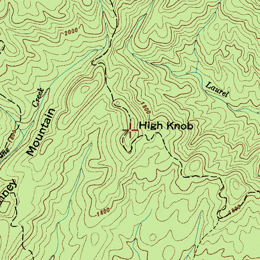 Topographic Map of High Knob, SC