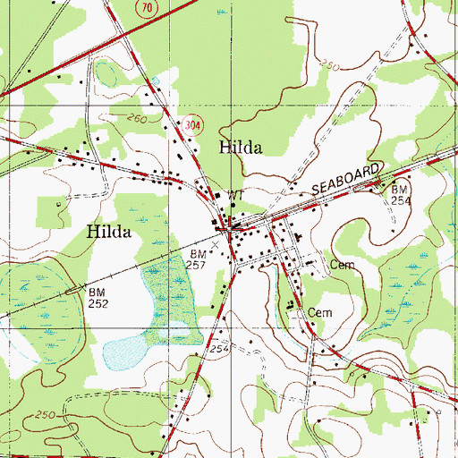 Topographic Map of Hilda, SC