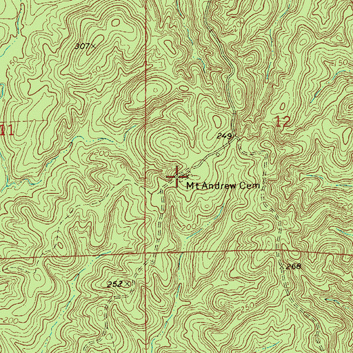 Topographic Map of Mount Andrew Cemetery, AL