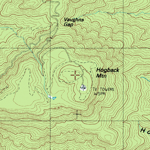 Topographic Map of Hogback Mountain, SC