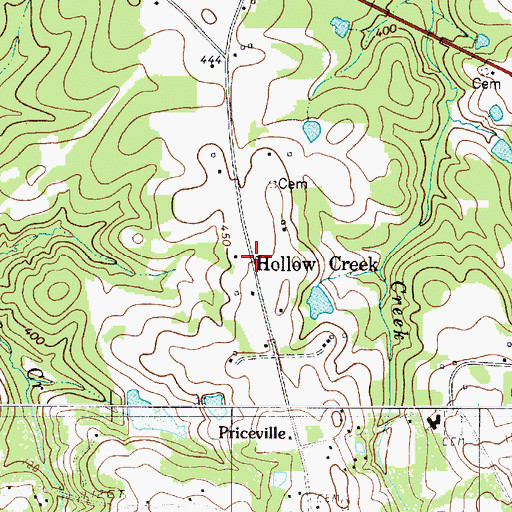 Topographic Map of Hollow Creek, SC