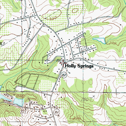 Topographic Map of Holly Springs, SC